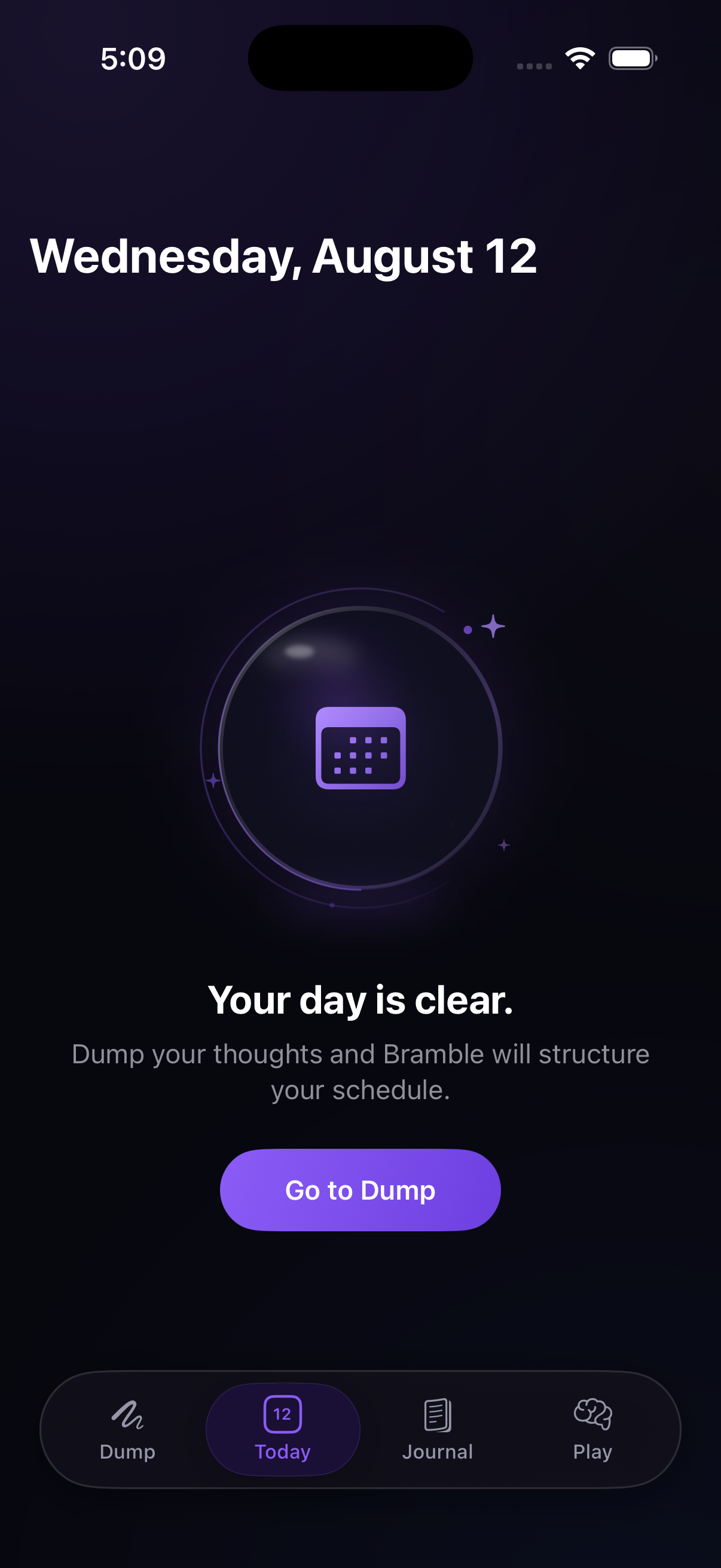 Bramble daily planning screen