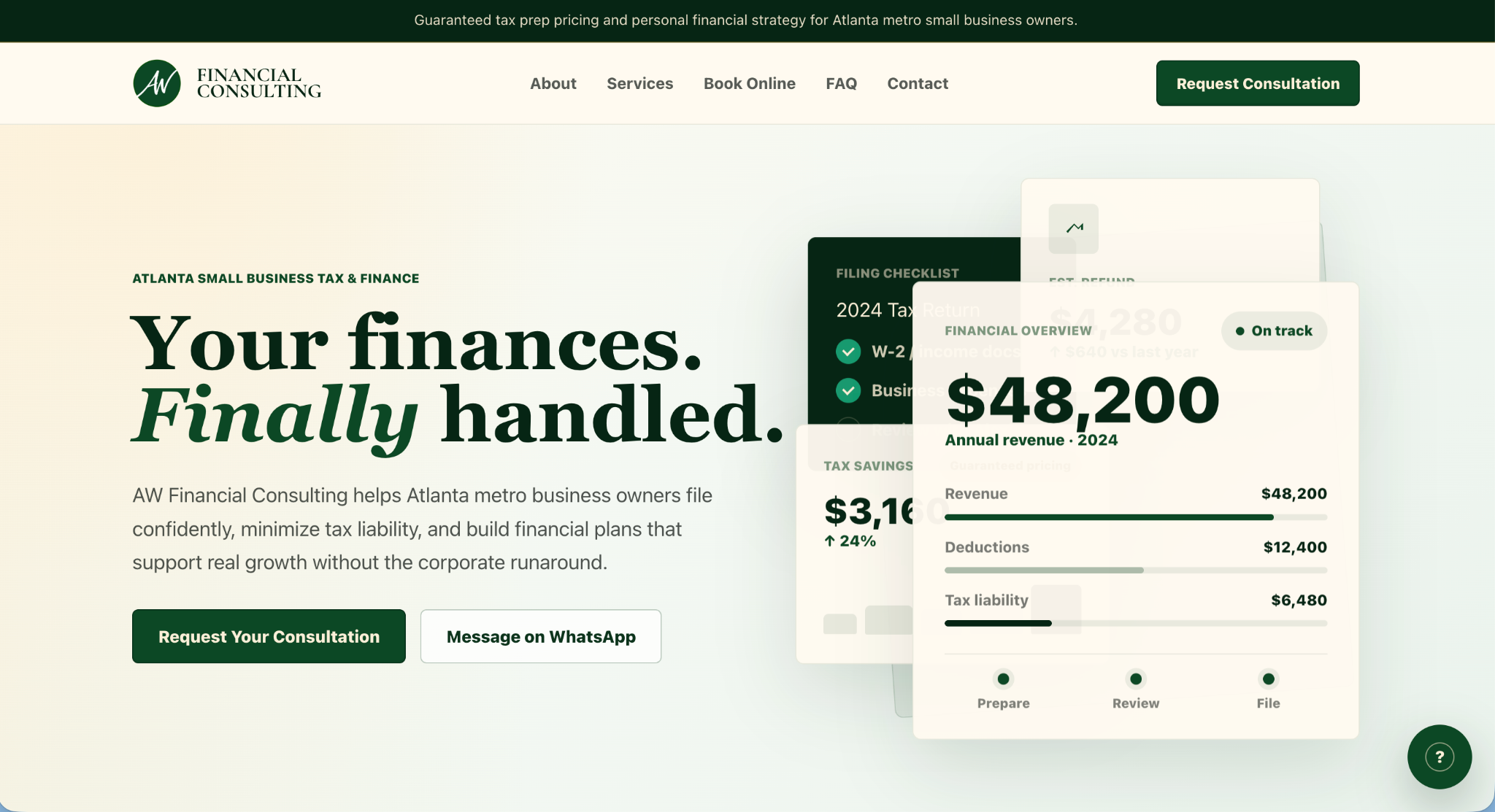 AW Financial Consulting website preview