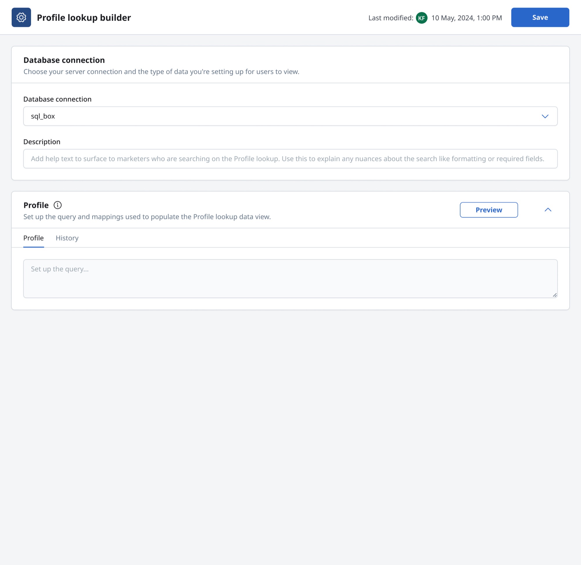 Technical Profile Lookup Builder with query configuration