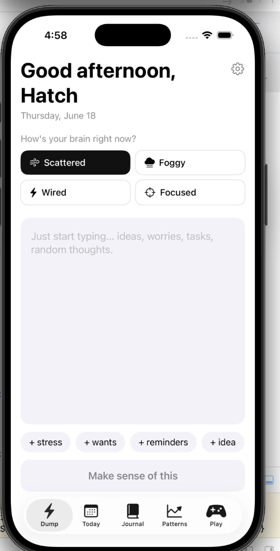 Early light-theme Bramble Dump screen